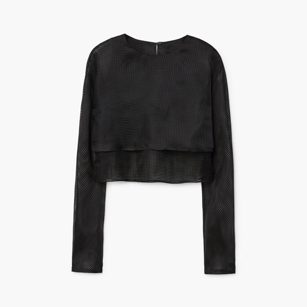 MANGO sheer double layered blouse
